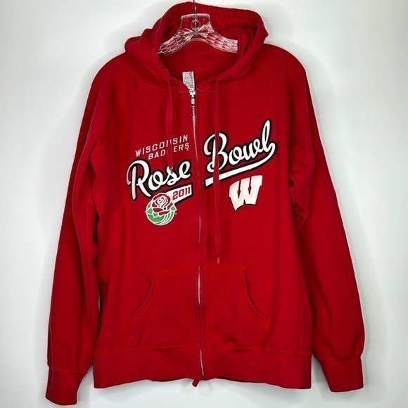 Signature Sportswear Tops - Signature Sportswear Wisconsin Badgers Rose Bowl Full Zip Hooded Sweatshirt XL